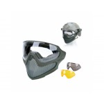 Маска защитная на шлем 3 линзы (Olive) [WoSport]